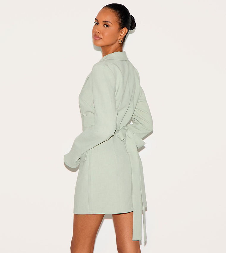 Belted Mini Blazer Dress
