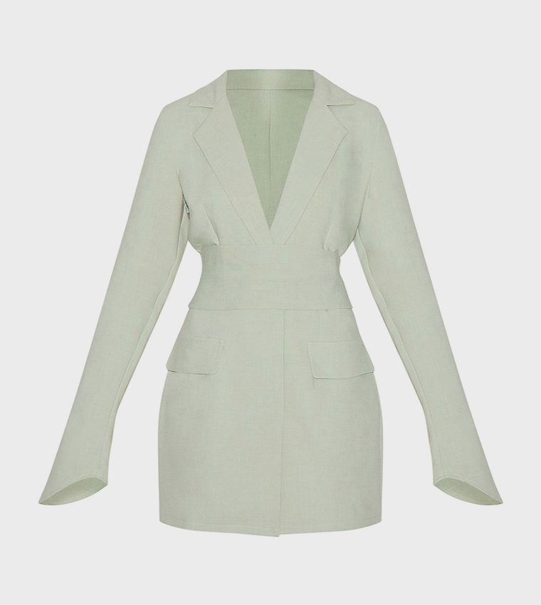 Belted Mini Blazer Dress