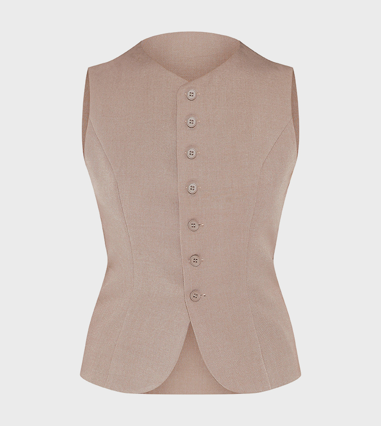 Solid Sleeveless Waistcoat
