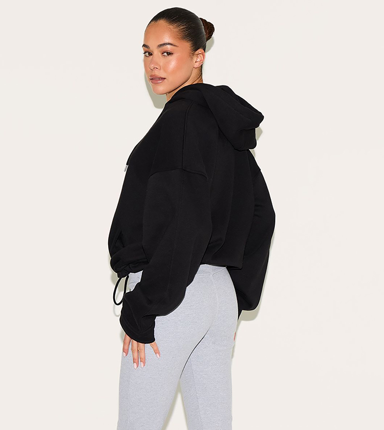 Zip-Through Toggle Waist Oversized Jacket