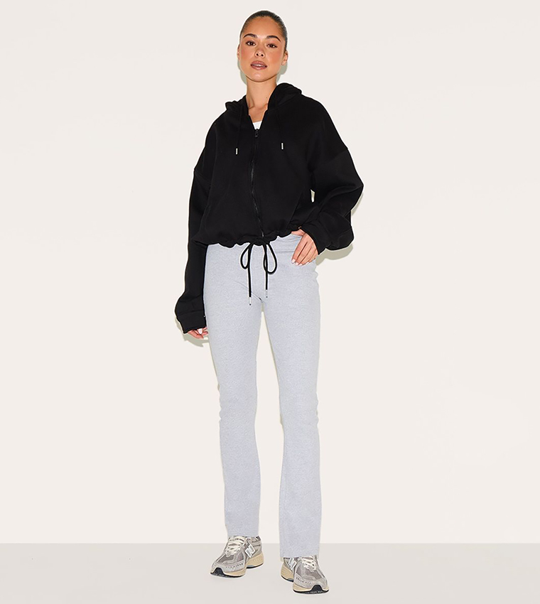 Zip-Through Toggle Waist Oversized Jacket
