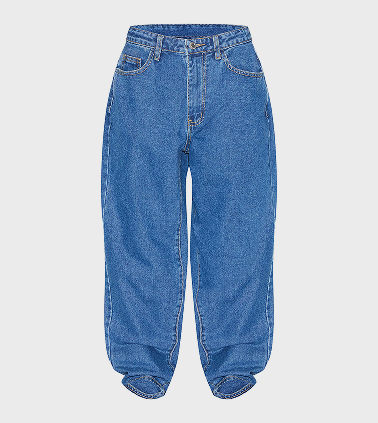 Petite High Waist Mom Fit Jeans