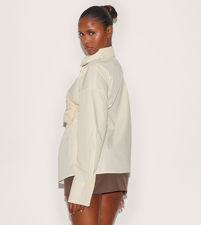Solid Asymmetric Drape Shirt