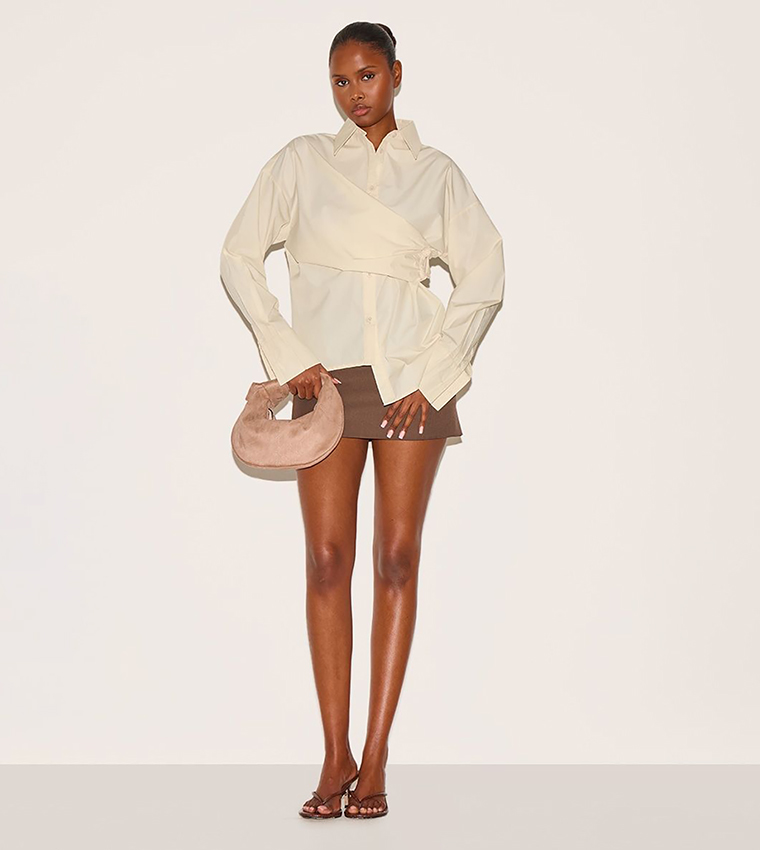 Solid Asymmetric Drape Shirt