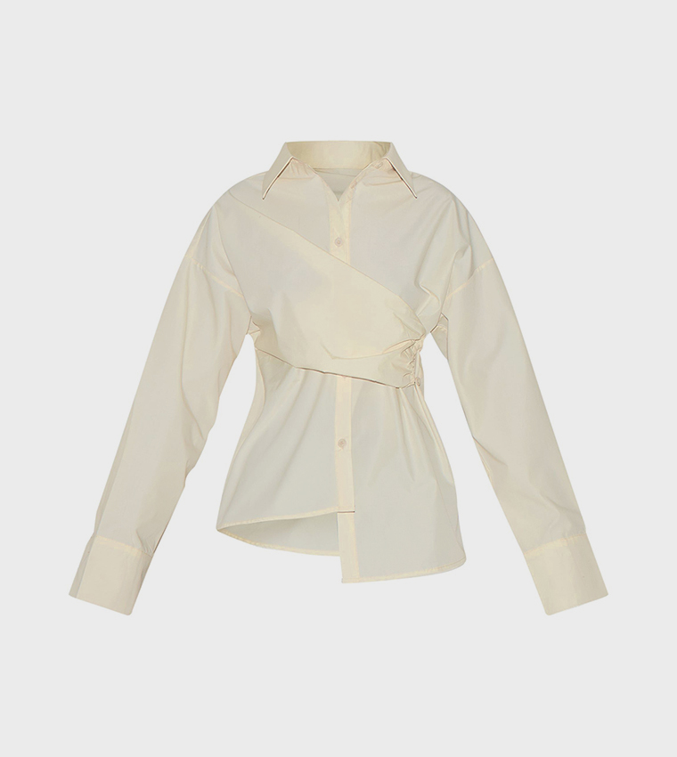 Solid Asymmetric Drape Shirt