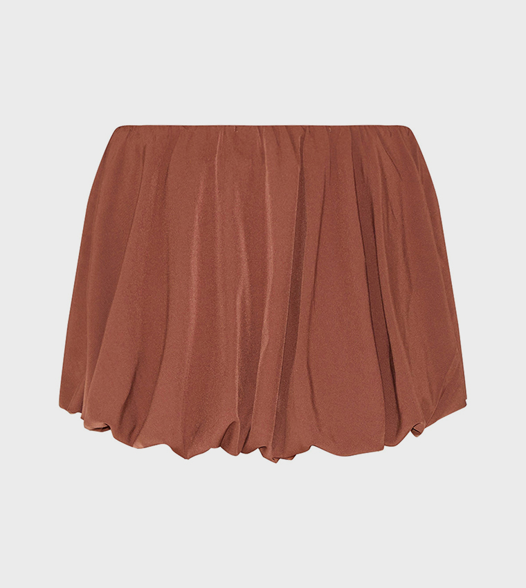 Solid Puffball Mini Skirt