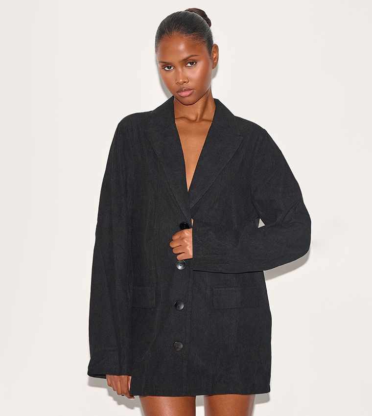 Cord Oversized Mini Blazer Dress