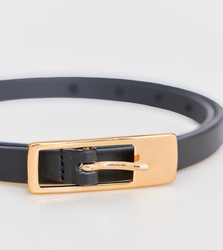 Square Buckle Skinny Belt