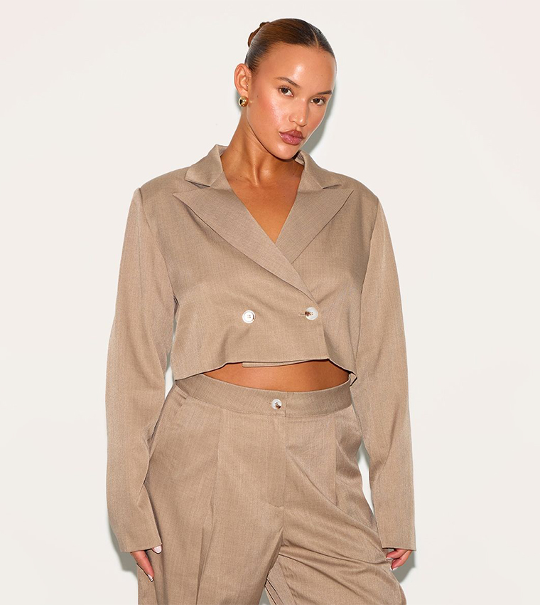 Curve Long Sleeves Crop Blazer