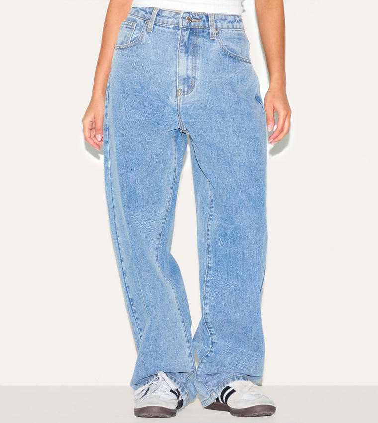 Buy PrettyLittleThing Petite Wash High Waist Boyfriend Fit Jeans