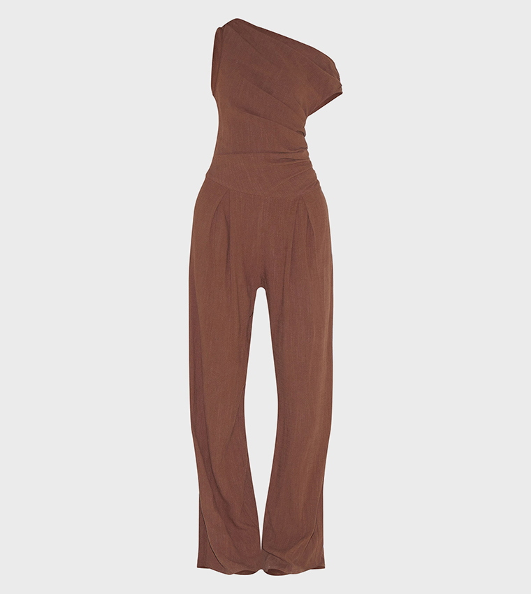 Twist Asymmetric Shoulder Jumpsuit