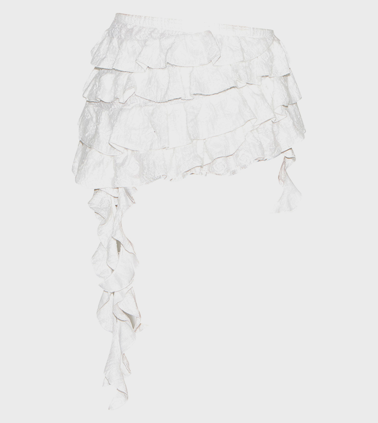 Textured Tiered Rara Mini Skirt