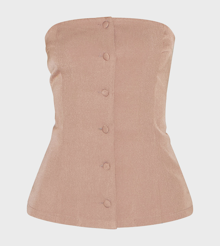 Bandeau Waistcoat Detail Bodycon Dress