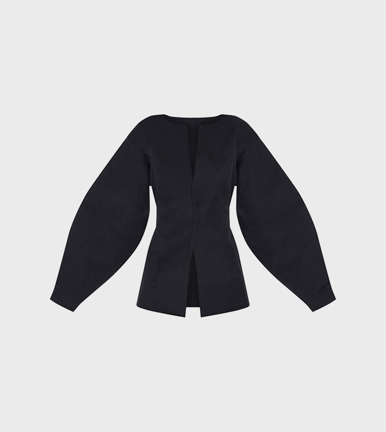 Cocoon Sleeves Cinched Waist Blazer