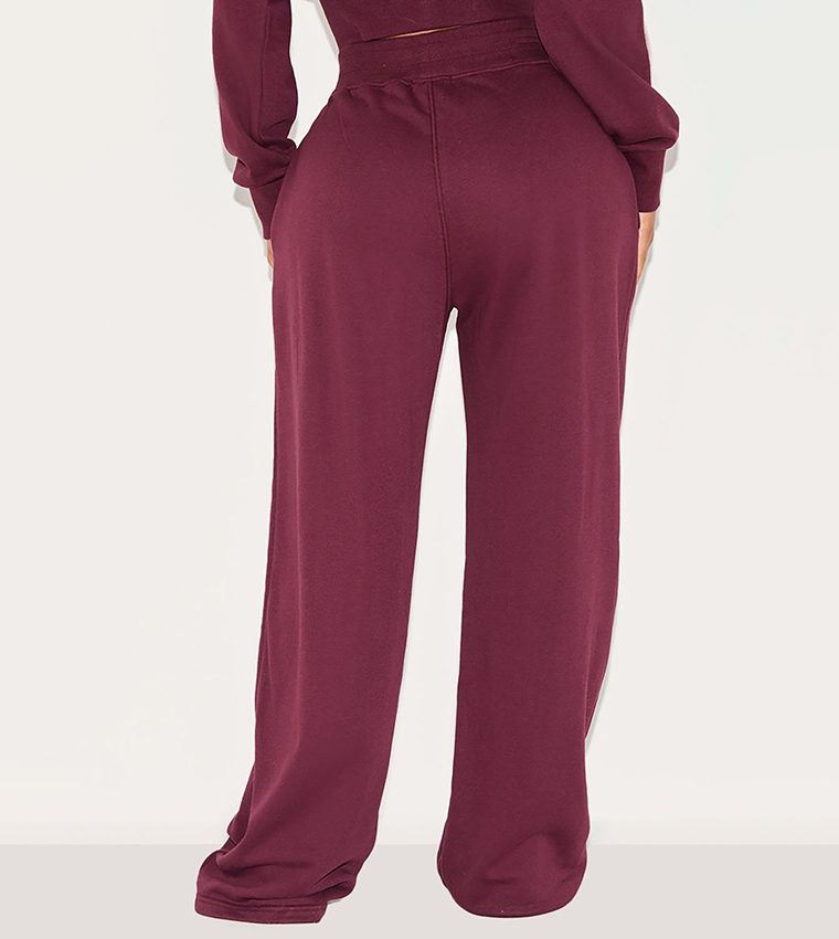 Curve Elastic Detail Wide Leg Sweatpants