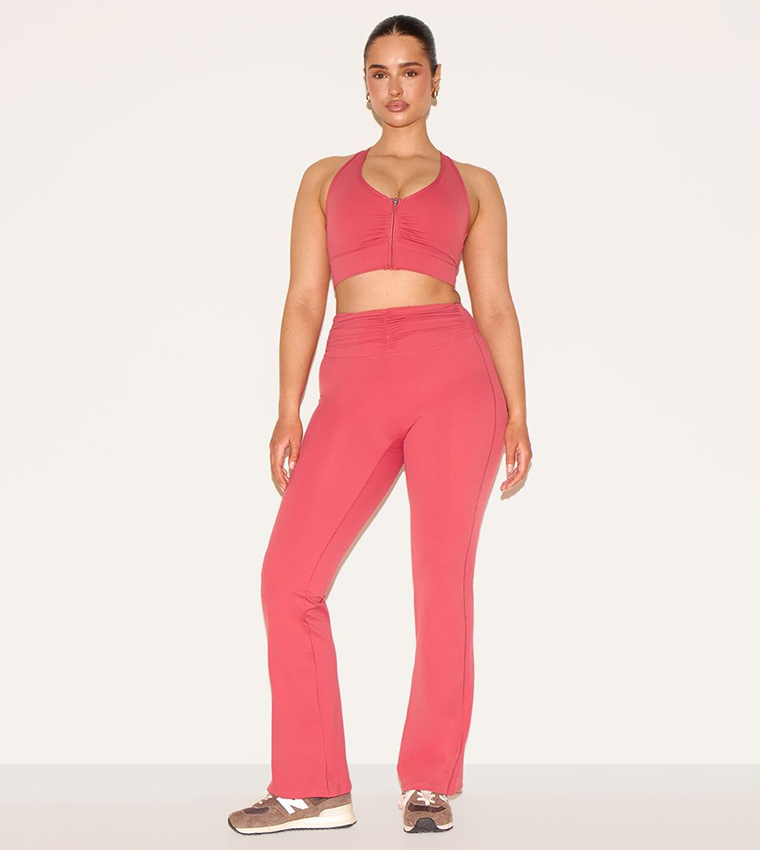 Buy PrettyLittleThing Shape Ruched High Waist Yoga Active Pants In