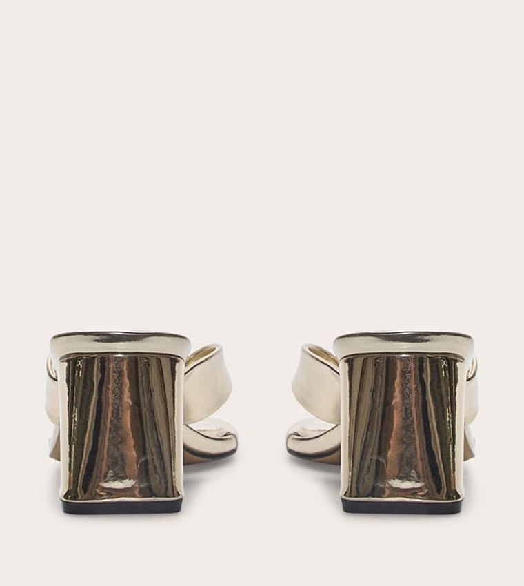 Square Toe Mid Block Heeled Sandals