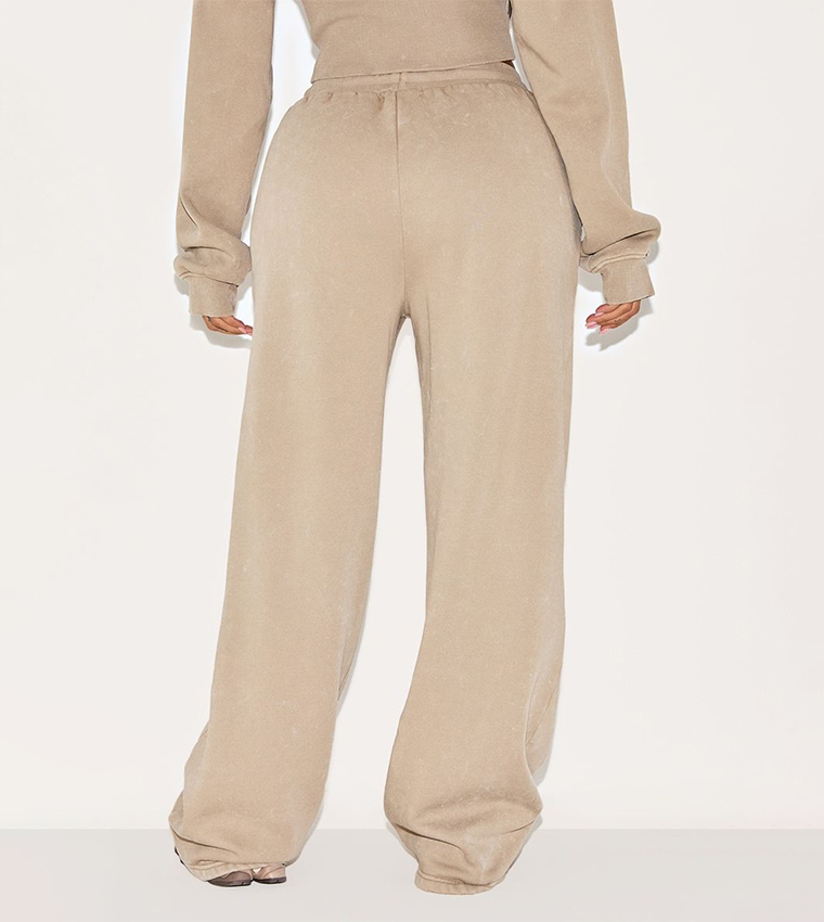 Shape Mocha Seam Detail Wide Leg Sweatpants