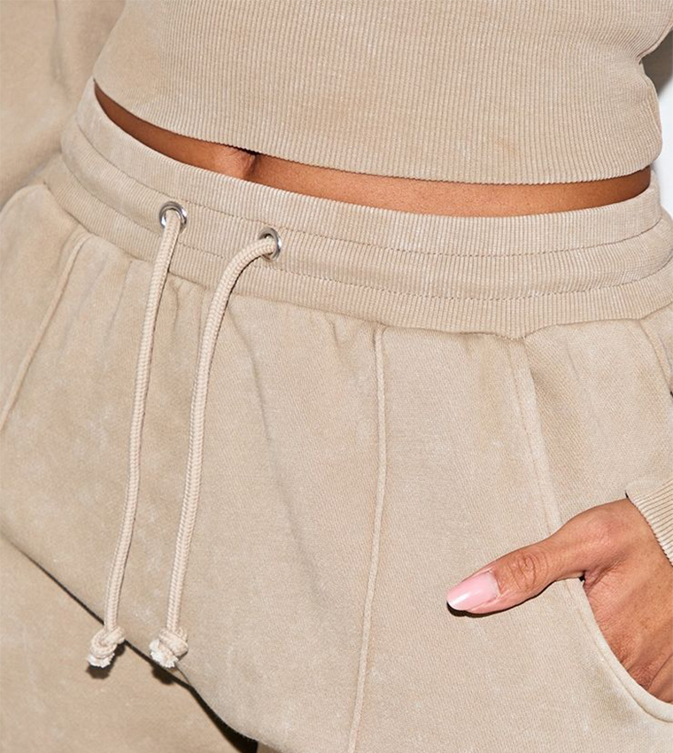 Shape Mocha Seam Detail Wide Leg Sweatpants