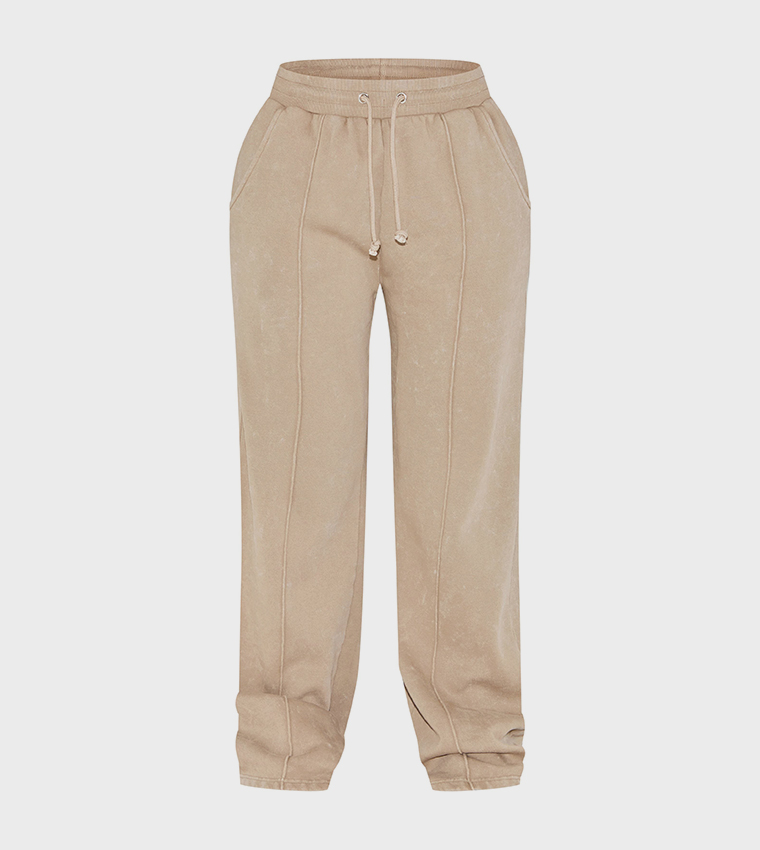 Shape Mocha Seam Detail Wide Leg Sweatpants