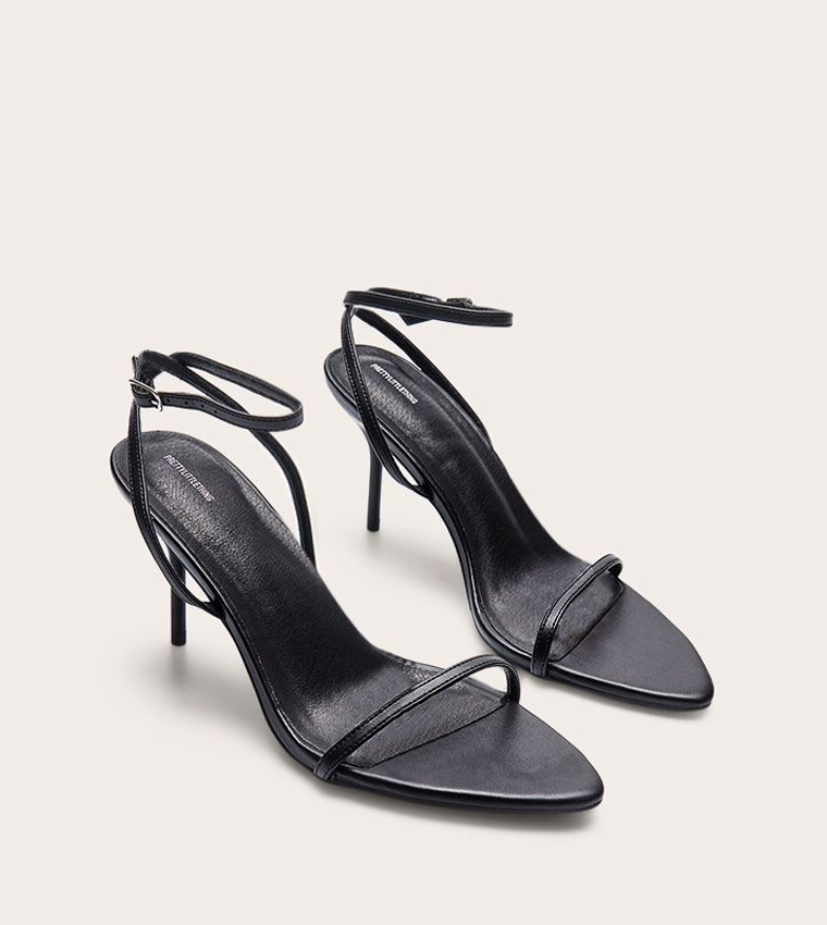 Buy PrettyLittleThing Pointed Toe Stiletto Heel Sandals In Black