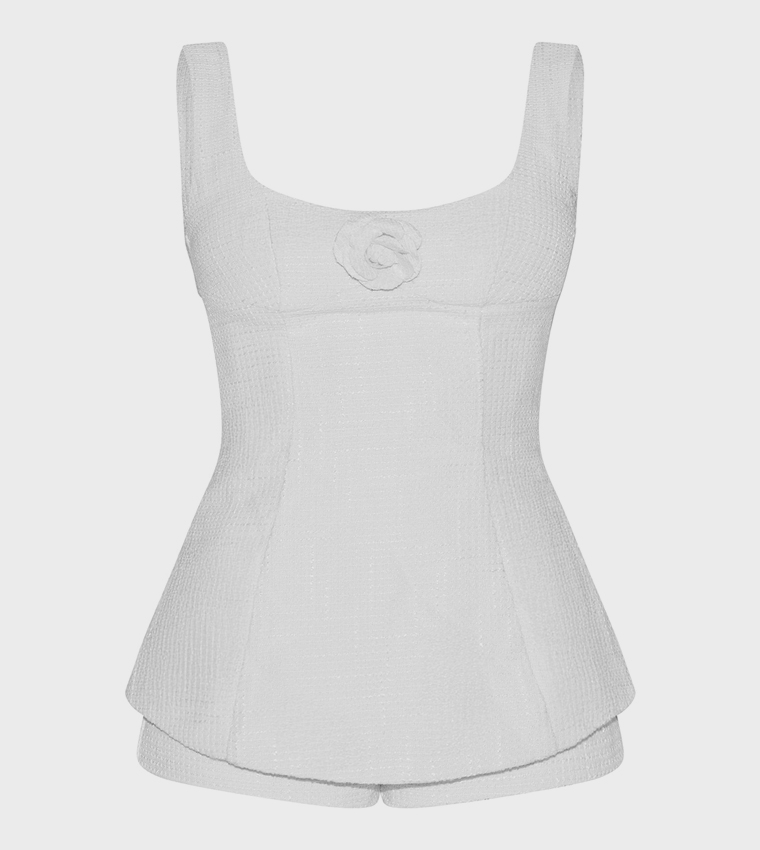 Premium Boucle Camellia A-Line Playsuit