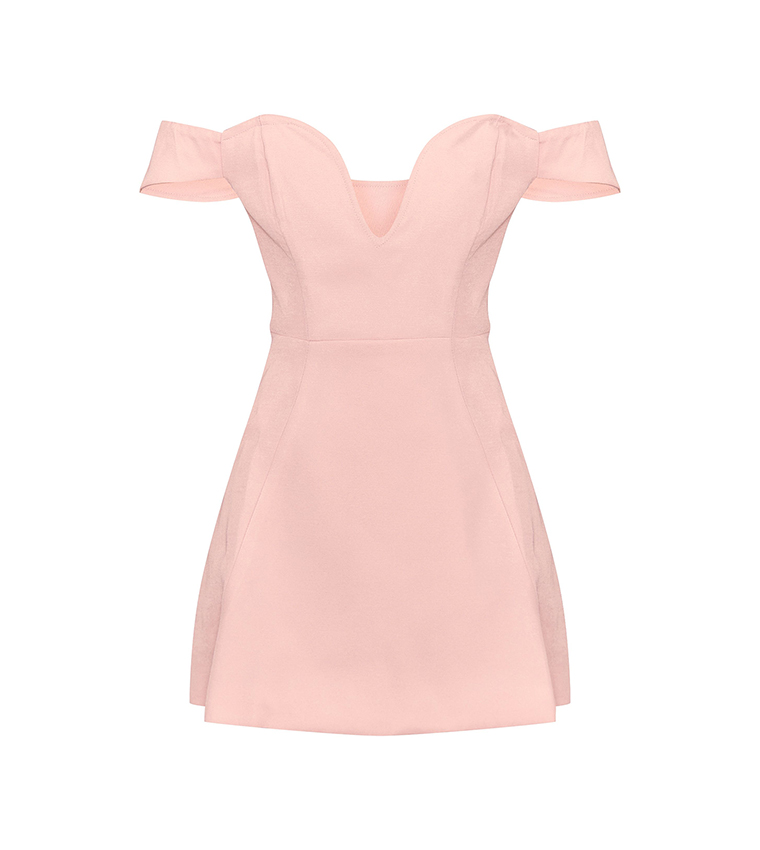 Premium Wired Bardot Shift Mini Dress