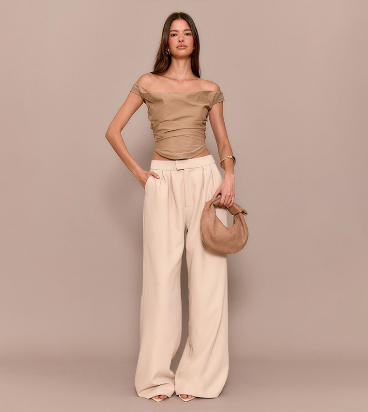 Premium Pleated Lined Wide Leg Trousers