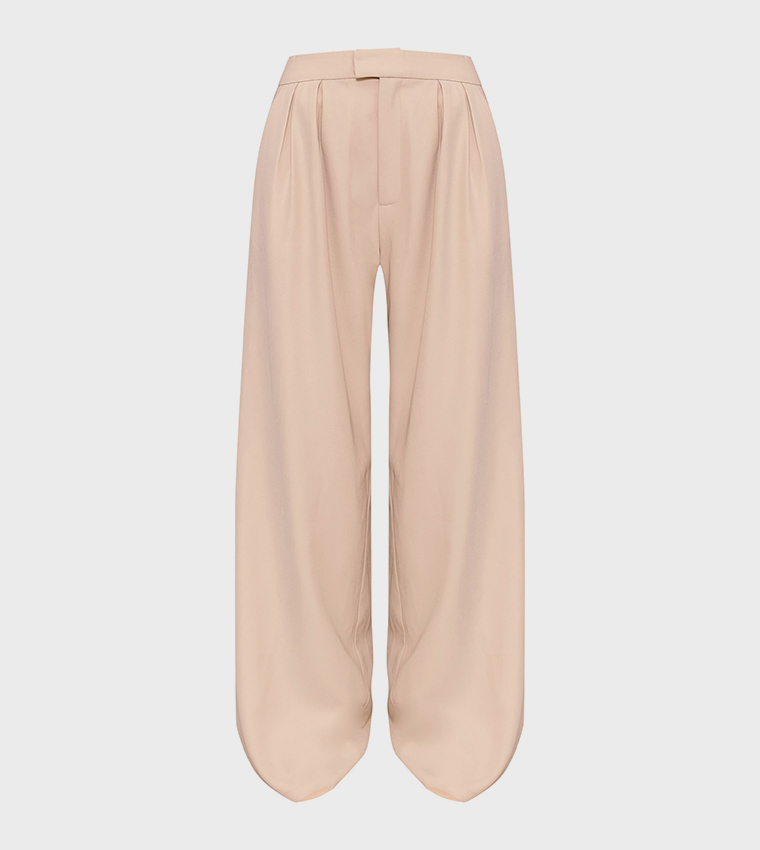 Premium Pleated Lined Wide Leg Trousers