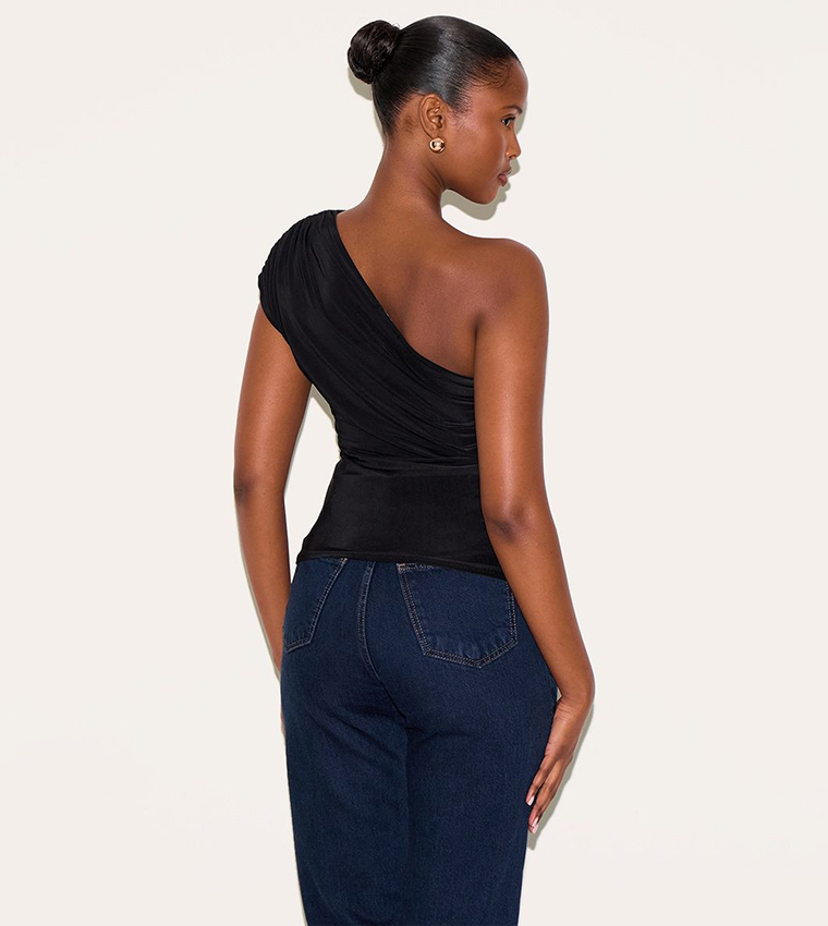 Slinky One Shoulder Detail Top