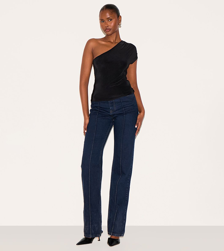 Slinky One Shoulder Detail Top