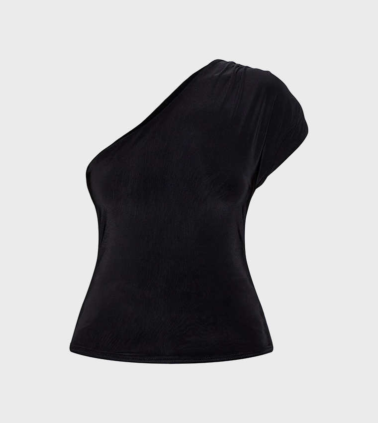 Slinky One Shoulder Detail Top
