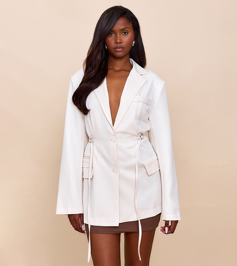 Belt Detail Long Sleeves Blazer