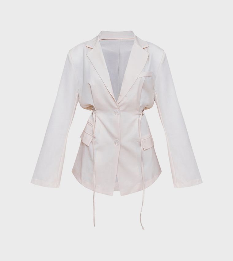 Belt Detail Long Sleeves Blazer