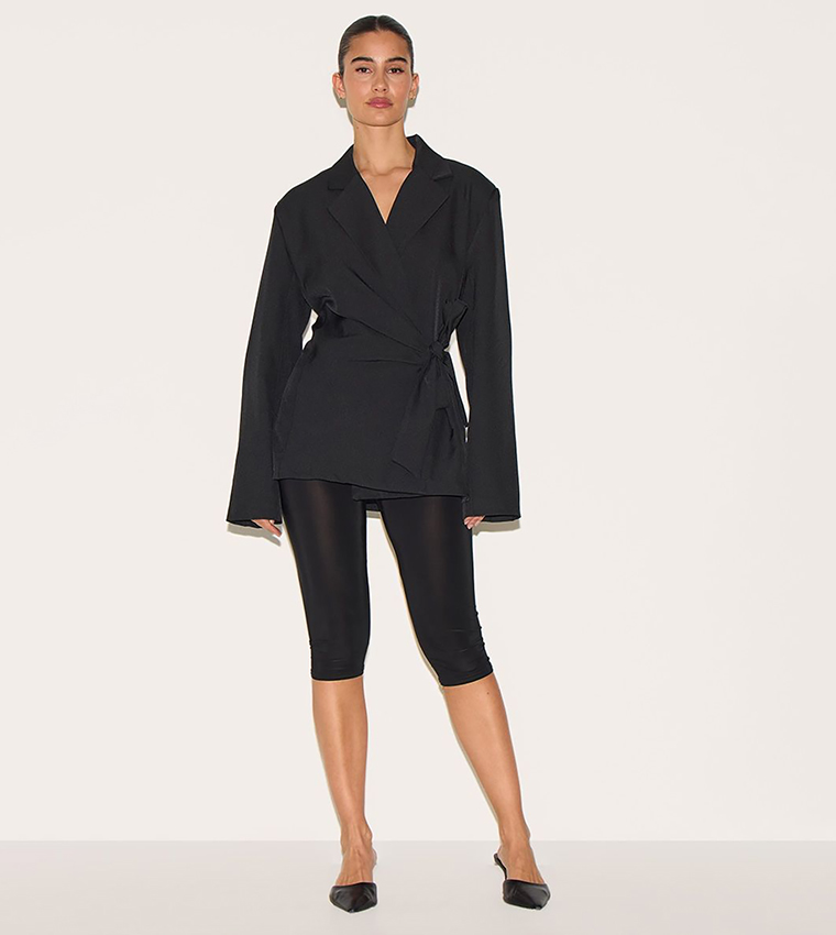 Tie Front Structured Blazer