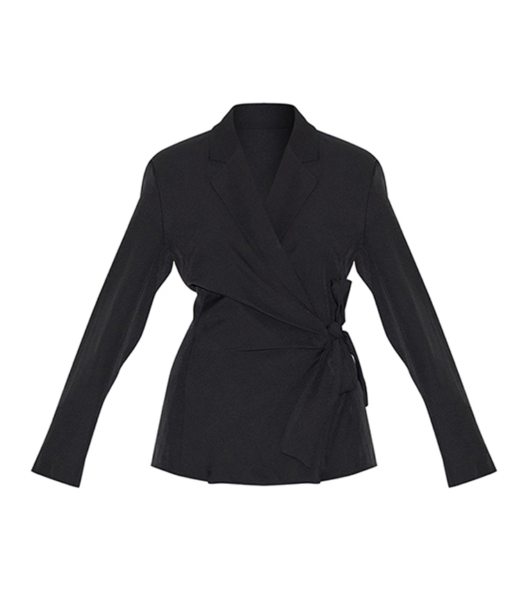 Tie Front Structured Blazer