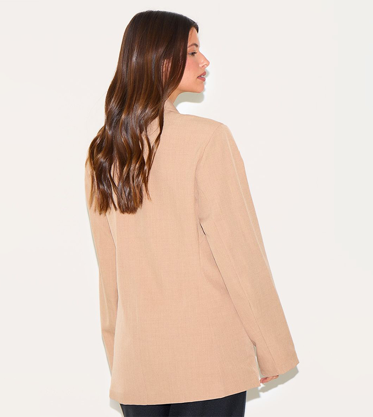Long Sleeves Tie Front Structured Blazer