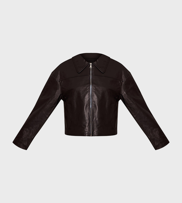 Zip-Through PU Jacket