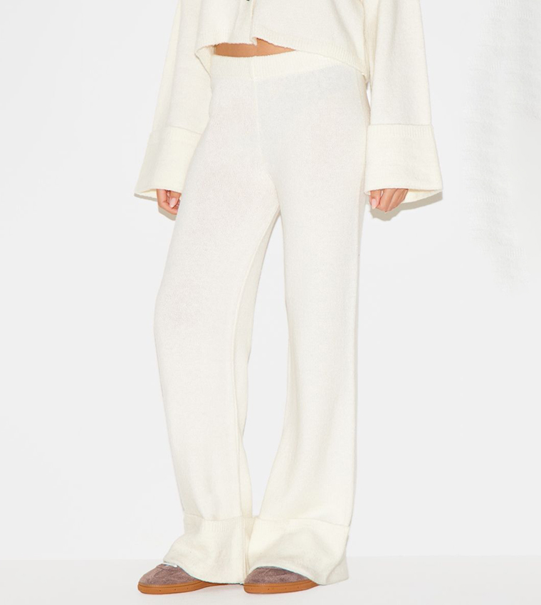 High Waist Turn Up Hem Trousers