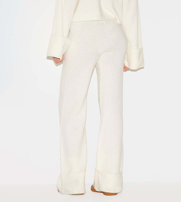 High Waist Turn Up Hem Trousers