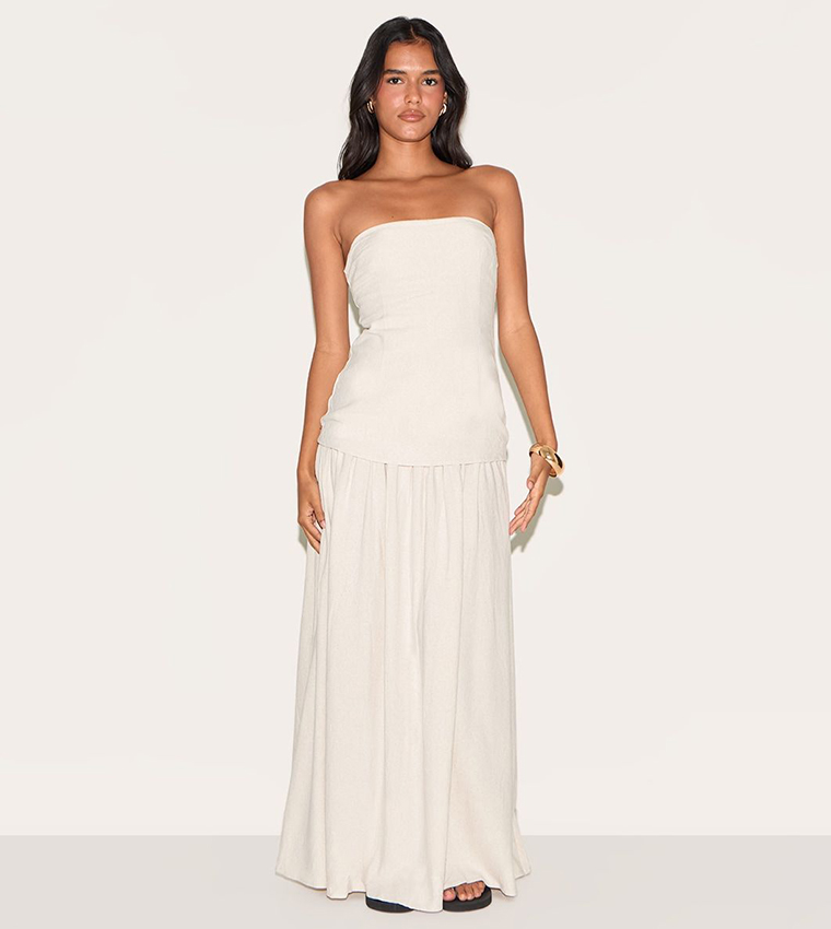 Solid Strapless Maxi Dress
