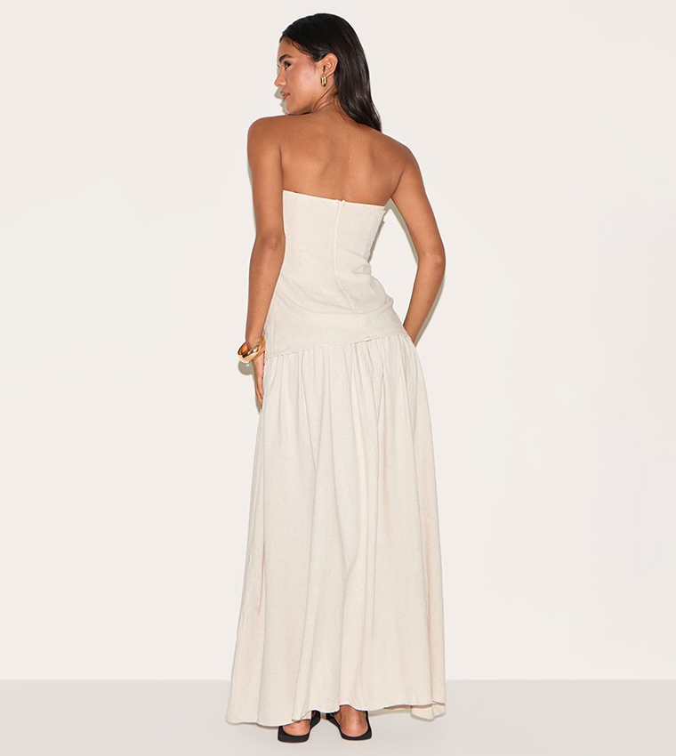 Solid Strapless Maxi Dress