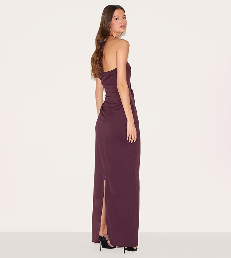 Halterneck Trim Detail Maxi Dress