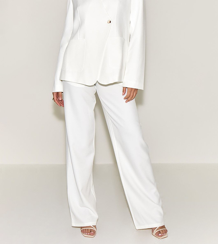 Solid Mid Rise Trousers