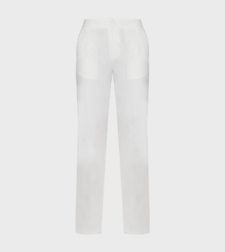 Solid Mid Rise Trousers