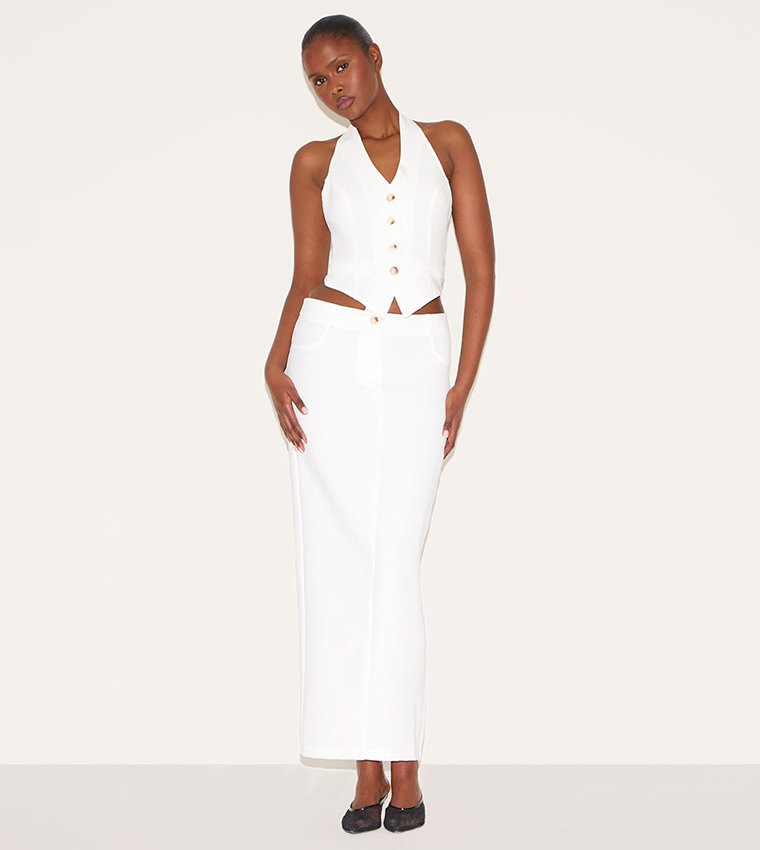 Tailored Woven Maxi Skirt