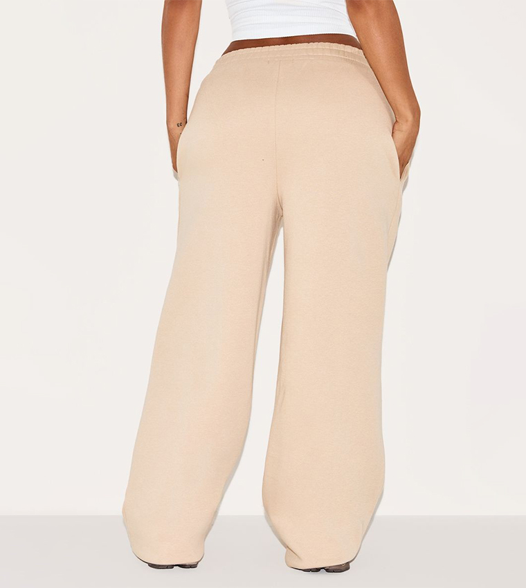 Shape V Waist Pin Tuck Wide Leg Sweatpants