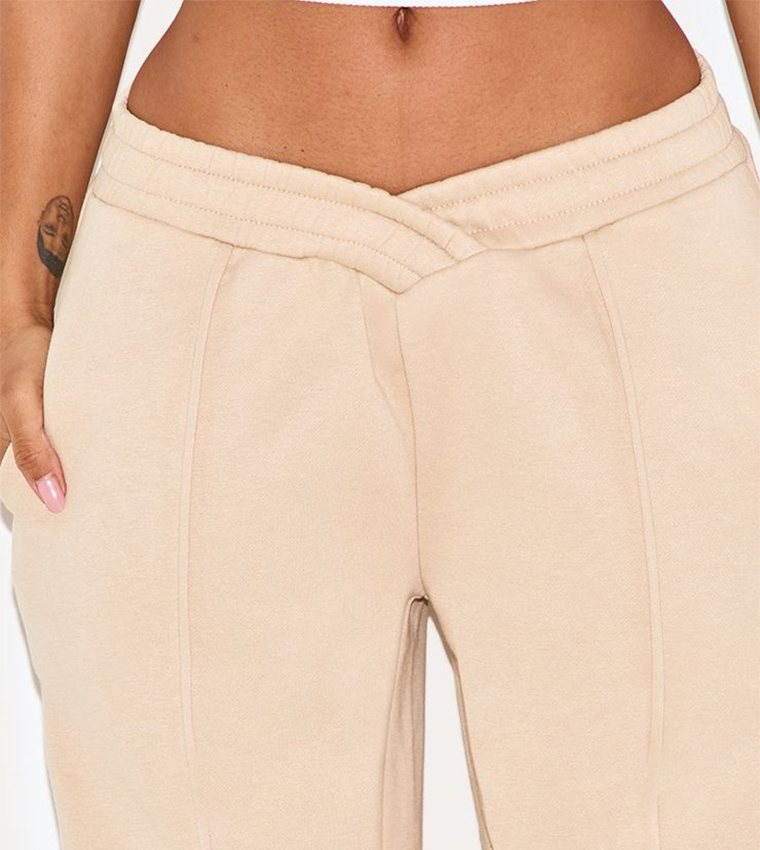 Shape V Waist Pin Tuck Wide Leg Sweatpants