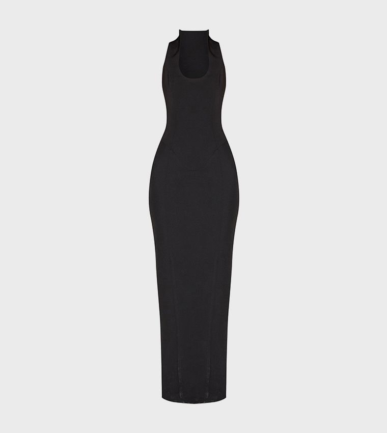 Woven Scoop Neck Maxi Dress