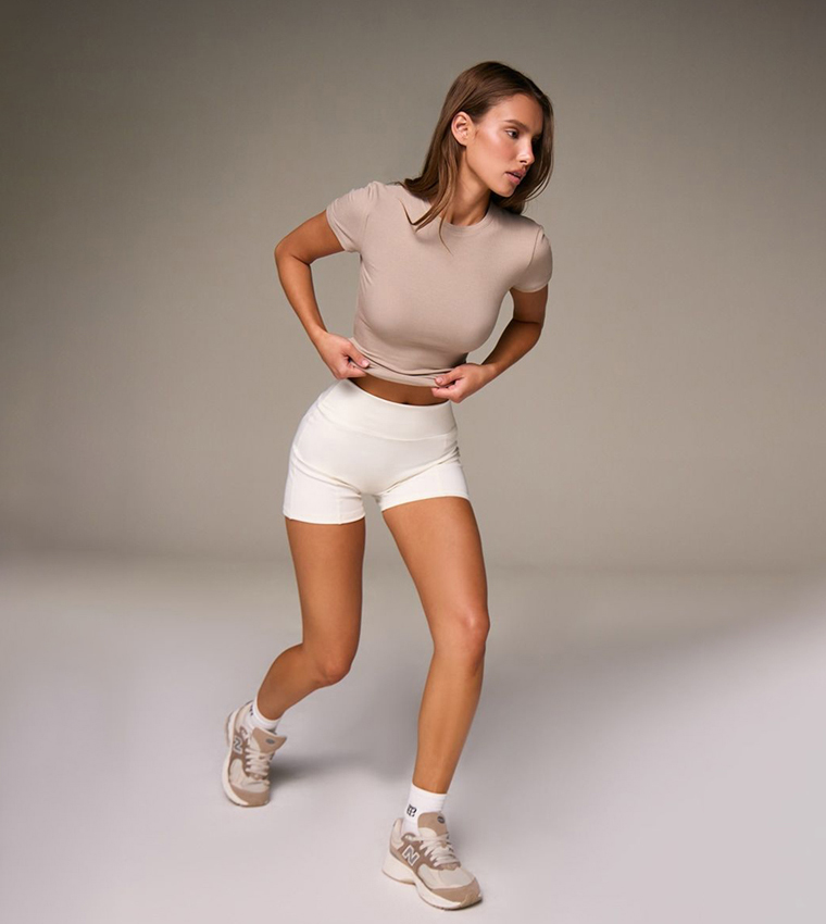 Soft Ribbed Short Sleeves Crop Top